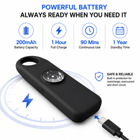 Alarme personnelle OEM&ODM 130 dB avec lumière stroboscopique, appel SOS d'urgence, localisation GPS, rechargeable, porte-clés d'autodéfense pour femmes