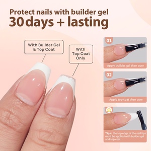 XCOATTIPS En gros Capsules d'ongles en gel X-Coat carrées courtes, couvrance totale, French manucure blanche, en gel souple, 160 pièces, à presser - Product Image 4