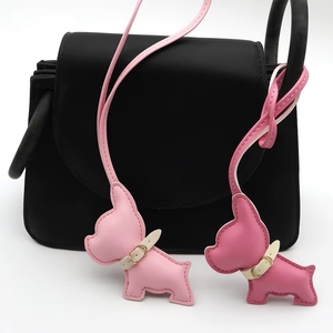 Colgante de piel sintética de varios colores con diseño de Bulldog Francés y correa larga, accesorio para llavero y bolso - Product Image 5