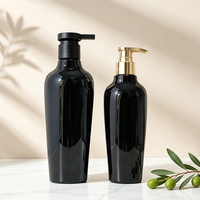 OEM/ODM Bouteille de shampooing/gel douche en plastique noir de 300 ml, emballage cosmétique, flacons de lotion, modèle 149 CN GUA