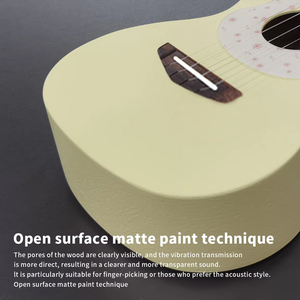 Ukelele de Tapa Sólida de 23 y 26 Pulgadas, Ukelele Tenor de Concierto con Protector de Palmeta, Acabado Mate Colorido para Principiantes, Venta al por Mayor OEM - Product Image 3