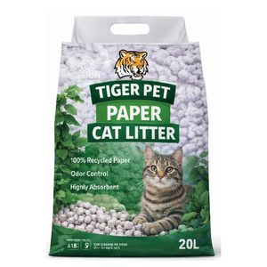 TIGER PET Biyobozunur Çevre Dostu Topaklanan Kağıt Kedi Kumu 5kg Fabrikadan Doğrudan Düşük Tozlu Güçlü Koku Giderici Hızlı Emici - Product Image 2