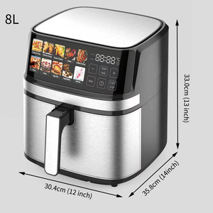 267160 Friteuse à <span class=keywords><strong>air</strong></span> numérique électrique sans huile 1700W+500W 8L en acier inoxydable multifonction 2026 - Product Image 4