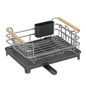 ชั้นวางจานสแตนเลสพร้อมที่ระบายน้ำอเนกประสงค์สำหรับจัดเก็บในครัวสำหรับภาชนะใส่ชามตะเกียบขนาด L - Product Image 2