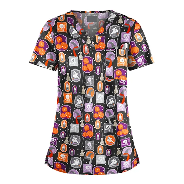 제조 도매 OEM 인쇄 여성 간호사 유니폼 스크럽