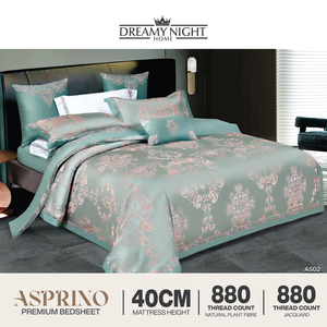 ชุดผ้านวมปักลายคลาสสิก แอสปริโน โมเดิร์น ลักชัวรี แจ็คการ์ด เนื้อผ้านุ่มพิเศษ ระบายอากาศได้ดี |   ขนาดคิงไซส์ |   ใยพืช 100% |   880TC | - Product Image 3