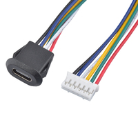 Prise USB-C étanche à 6 broches avec câble |   Connecteur de type soudable durable avec transfert de données pour drones et appareils marins