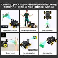 Kit de Coche Robótico Yahboom Raspbot V2 Ai de Gran Tamaño con Cámara, Juguete Educativo para Programación en Python, Raspberry Pi 5, Litio