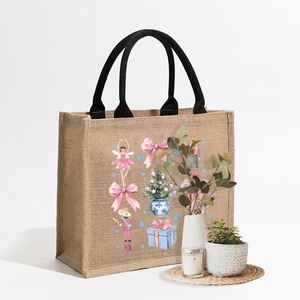 Bolsa <span class=keywords><strong>de</strong></span> Lona con Estampado <span class=keywords><strong>de</strong></span> <span class=keywords><strong>Ballet</strong></span> <span class=keywords><strong>Cascanueces</strong></span>, Bolsa <span class=keywords><strong>de</strong></span> Compras Reutilizable con Temática Navideña - Product Image 3