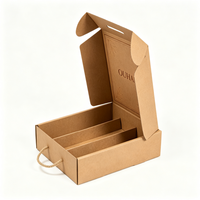 Boîte cadeau en carton ondulé kraft personnalisée avec logo imprimé, poignée en corde et séparateur pour l'emballage de bière, tequila, vodka, whisky et autres alcools.