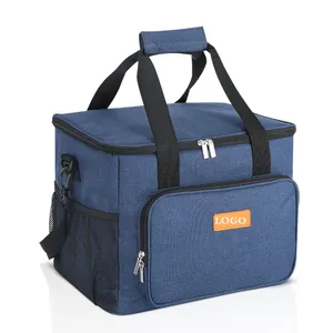 Bolso de mano portátil para hombre y mujer, bolsa de viaje para acampar, a prueba de fugas, grande, aislante, plegable, refrigerador escolar