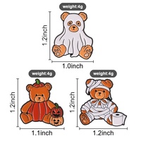 Halloween Teddybär Emaille-Pin-Set: Geister-, Mumien-, Kürbis- und Bären-Anstecknadeln für Kleidung und Rucksäcke
