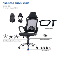 Chaise de bureau moderne et durable en plastique, dossier moyen en maille PP, pièce de rechange en promotion pour personnalisation