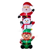 Unigz Modèle Gonflable de Noël pour Extérieur, Père Noël, Bonhomme de Neige, Poupée Verte, Dessin Animé, avec Lumières LED