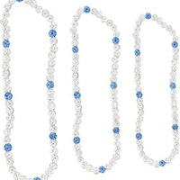 22 pouces (55.88cm) Bling Disco Ball perlé perle joueur de Baseball collier blanc/bleu Sport glace goutte à goutte Baseball collier en gros
