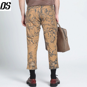 Jeans Slim-fit Personalizzati in Denim Elasticizzato Rivestito in Foil, Jeans Svasati Dorati all'Ingrosso, Jeans da Uomo di Alta Qualità - Product Image 3