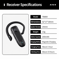 Traducteur IA ATB en temps réel 1-vers-plusieurs, modèle TB800, rotatif, à oreille ouverte, pour écouteurs, multi-personnes, hors ligne/en ligne