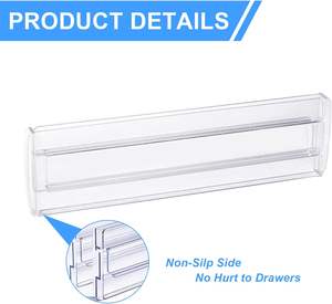 Séparateur <span class=keywords><strong>de</strong></span> <span class=keywords><strong>tiroir</strong></span> extensible réglable en plastique PS transparent pour vêtements et ustensiles <span class=keywords><strong>de</strong></span> cuisine dans la salle <span class=keywords><strong>de</strong></span> bain - Product Image 3