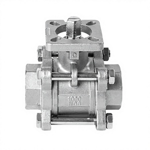 Vannes à boisseau sphérique manuelles à plateforme haute en acier inoxydable, 3 pièces, filetage femelle, OEM pour l'industrie pétrolière, gazière et chimique - Product Image 1