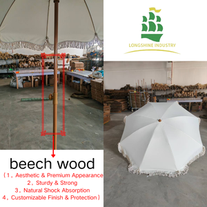 LS Hochwertiger Tropischer Strandschirm Outdoor-Sonnenschirm mit Fransen und Quasten für Terrasse, Garten, Balkon - Product Image 3
