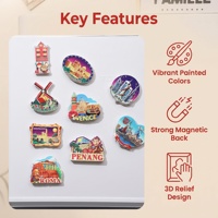 Imán de Resina Personalizado ROOGO, Imán 3D para Refrigerador, Recuerdo Turístico de Diferentes Países, Imanes de Resina 3D, Decoración para el Hogar, Manualidades