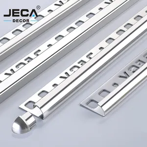 Tile Edging Profiles Foshan Factory JECA Decorative Profiles For Wall Corner Covers Free Sample 304 Stainless Steel Tile Trim Wall Edge Trims