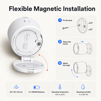 Sensor de Movimiento Inalámbrico 5 en 1 FP310 MmWave/PIR |   Soporte de Succión con Batería Compatible con HomeKit, Alexa y Google Home