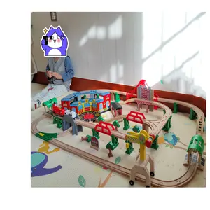 Very Nice Wooden Train Track Toy Wooden Race Track Toy Wooden Train Railway Track Toy