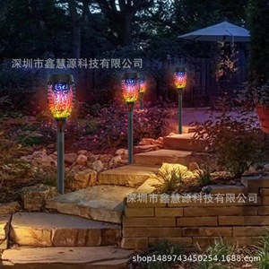 Lampes solaires de jardin Mini Flamme 7 couleurs, à insérer dans le sol, décoratives pour cour et aménagement paysager - Product Image 3