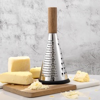 Cône de cuisine râpe à fruits et légumes, broyeur à ail, Mandoline, trancheur manuel, robot culinaire, manche en bois