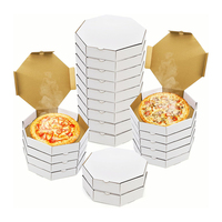 Caja de Pizza Octogonal Impresa Personalizada con Logotipo, Impresión Flexográfica Ecológica, Embalaje Desechable para Llevar