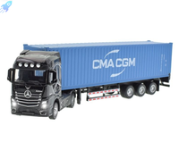 Modèle de voiture miniature 1/50, modèle de camion, véhicule en alliage, son et lumière, semi-remorque à tirer en arrière