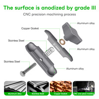 FANAUE pour support GPS compatible vélo/moto, support de téléphone à double bras, adaptateur de tête à rotule de 17 mm, alliage d'aluminium