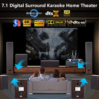 Système Home Cinéma 7.1 Tour Son Surround Ensemble Sonore Karaoké KTV en Bois Amplificateur Numérique HD Compatible 3D/8K ATMOS/DTS:X