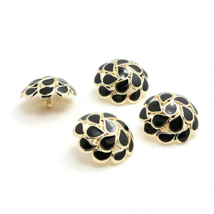 Tay Trang Trí May Kim Loại Hợp Kim Hoa Hình Dạng Men Nấm Nút Cho Quần Áo - Product Image 2