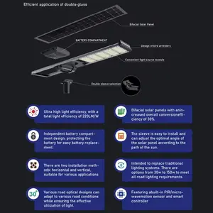 Smart Controller Solar Street Lighting System 60w Street Light Solar Led