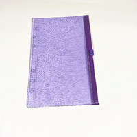 Protège-documents A6 transparent avec pochette zippée, 6 trous, en PVC, avec paillettes, pour classeur à feuilles mobiles, fermeture élastique