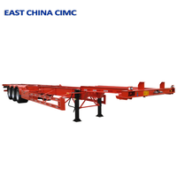 CHINE DE L'EST CIMC 20 Pieds 40ft Conteneur Châssis Squelette Remorque Avec Twist Lock Populaire aux USA