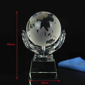 K9 <b>Crystal</b> <b>Ball</b> Ornament With Internal Engraving Globe Design Business Gift For Team Cooperation Award - Product Image 4