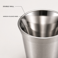 Tasse de bureau isotherme de luxe classique italienne en acier inoxydable écologique, mini tasse à café de camping personnalisée, maintien au chaud du thé pendant 6 heures