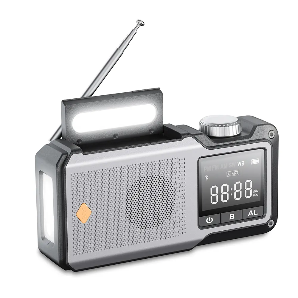 Emergency Solar Hand Crank Portable Radio Led Light 9v Battery Portable Radio
