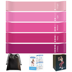 Yoga, Güç Antrenmanı, Kalça ve Bacak Esnetme, Tüm Vücut Egzersizi için Özelleştirilebilir Gradyan Gül Kırmızısı TPE Direnç Bantları - Product Image 1