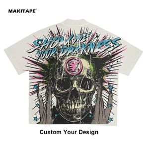 เสื้อยืดผู้ชายพิมพ์ลายนามธรรม 230GSM พิมพ์โลโก้ตามสั่ง ทรงโอเวอร์ไซส์ ผ้าฝ้าย สไตล์ฮิปฮอป - Product Image 3