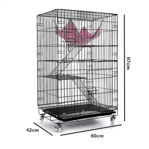 new stock stackable heavy duty 3 tier cat pet cages houses with wheels