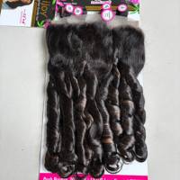 KEMY HAIR Lot de mèches bouclées rebondissantes en gros, perruques en cheveux naturels mélangés avec dentelle HD 13*4, couleur naturelle, pour femmes noires