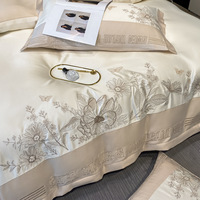 Parure de lit et housse de couette de luxe personnalisées en Lyocell d'eucalyptus 300TC avec fermeture éclair pour hôtels, maisons et mariages (vente en gros)