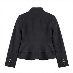 Veste homme vintage patchwork style Napoléon, double boutonnage, fermeture éclair sur le devant, coupe slim, service OEM, gris hussard - Product Image 4