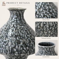 Vase à fleurs en céramique élégant Jossin avec texture organique pour la décoration moderne du salon, la mise en valeur de la table à manger