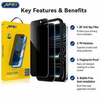 Protection d'écran en verre trempé 9H anti-rayures et étanche, lot de 2, pour iPhone 15, 17, 18 Pro Max – Meilleures ventes