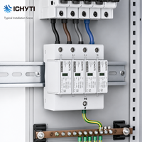 Dispositif de protection contre les surtensions AC 3P+N Type 2 SPD 385V 40kA Imax 20kA en conformité avec la norme EN IEC 61643-11, parafoudre sur rail DIN pour système triphasé